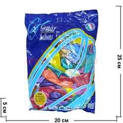 Шарики надувные (GM90/82) 26 см 10" металлик цвет миксом - фото 79092