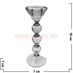 Подсвечник стеклянный 18 см из 5 частей - фото 79627