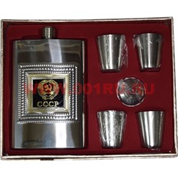 Набор «Герб СССР» (003-6B) фляга 9 унций и 4 стакана - фото 79821