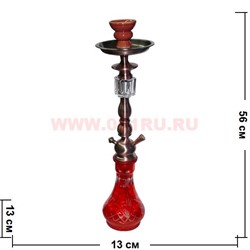 Кальян средний (F1155) на 1 трубку цвета миксом 56 см (металл, стекло) - фото 80175