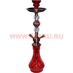 Кальян на 2 трубки (5055R) средний цвета миксом 52 см (металл и стекло) - фото 80185