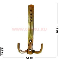 Крючок мебельный трехрожковый (11) цвет медь 30 шт/упаковка - фото 81051