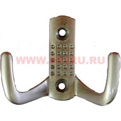 Крючок мебельный двухрожковый (10) "матовый хром", цена за 600 шт\кор - фото 81104