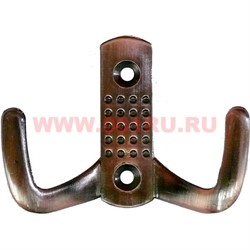Крючок мебельный двухрожковый (10) "медь", цена за 600 шт\кор - фото 81114