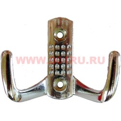 Крючок мебельный двухрожковый (10) "хром", цена за 600 шт\кор - фото 81118