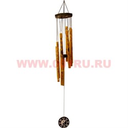 Музыка ветра 8 тр. (8M0108-2) Инь Ян золотые трубки - фото 81324