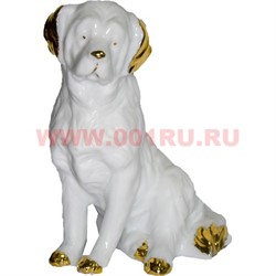 Белый фарфор Собака Ньюфаундленд 14см (48 шт/кор) символ 2018 года - фото 81757
