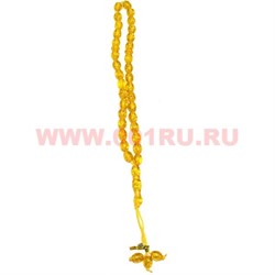 Чётки янтарь желтый (K-15) пластмассовые 12 шт/упаковка - фото 81882