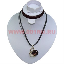 Подвеска на шнурке (F-62) Лебедь цена за упаковку из 12шт - фото 82098