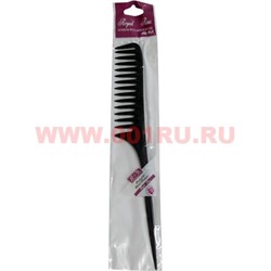 Расческа "Royal Rose" узкая с широкими зубчиками цвет черный - фото 82321