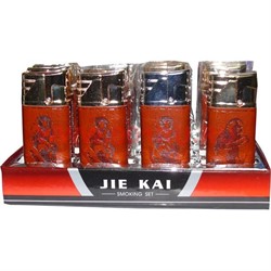 Зажигалка газовая "Обезьяна" с отделкой кожей - фото 83487