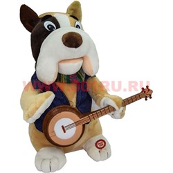 Игрушка (1040) собака музыкальная с гитарой, 24 шт/кор - фото 83776