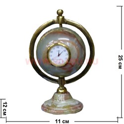 Часы из оникса "Глобус" 3 дюйма - фото 84200