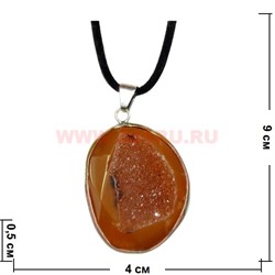 Подвеска на шею из сердолика в огранке - фото 84713