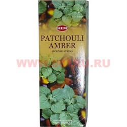 Благовония HEM "Patchouli Amber" (Пачули Амбер) 6 шт/уп, цена за уп - фото 84756