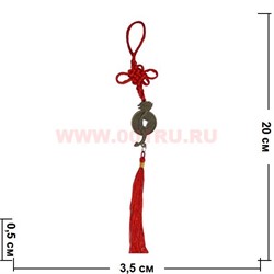Подвеска Феншуй "Монета Счастья с Драконом" 10 шт/упаковка - фото 85454