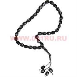 Четки мусульманские черные 33 бусины 12 шт/упаковка (CT-1202) - фото 85721