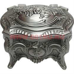 Шкатулка мельхиор "Цветы" на ножках (718) - фото 85926