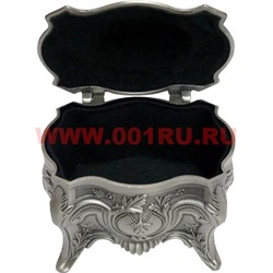 Шкатулка мельхиор "Цветы" на ножках (718) - фото 85928