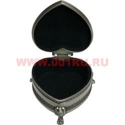 Шкатулка мельхиор "Сердце с цветком" (712) - фото 85940