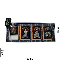 Зажигалка бензиновая оптом "Черепа" 4 шт\бл (8641), цена за 4 шт - фото 85998