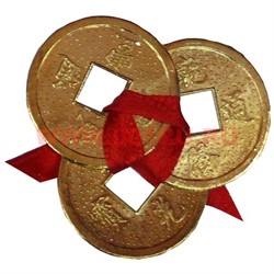 Три монеты для кошелька золотые 22 мм - фото 86180
