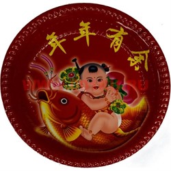 Поднос (блюдо) пластмассовый с рисунками круглый 30 см - фото 86386