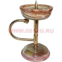 Подсвечник с металлической ручкой из оникса - фото 86723