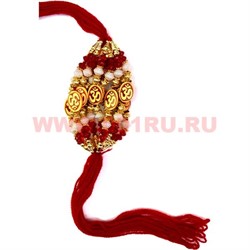 Браслет с красной ниткой и символом Ом цена за 12 шт - фото 87463