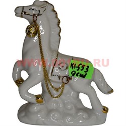 Конь из фарфора с цепочкой (KL-553) 12,5 см высота 96 шт/кор - фото 88676