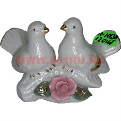 Голуби из фарфора (KL1053A) с цветком 6,5 см 120 шт/кор - фото 88835