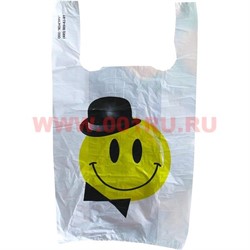 Одноразовый пакет 50*28 "Смайл" цена за упаковку 100шт - фото 89147