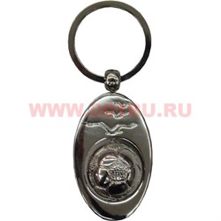Брелок металлический "футбольный мяч" вращающися, цена за 12 штук - фото 89161