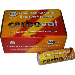Уголь для кальяна Carbovol 40 мм 100 шт (Россия) - фото 89484