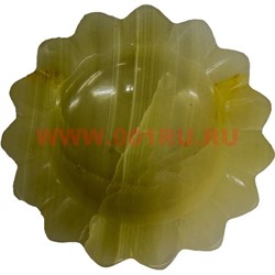Пепельница из оникса круглая резная 14 см - фото 89676
