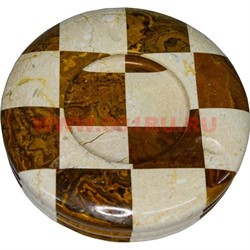 Пепельница из оникса шахматная 15,5 см (большая) - фото 89723