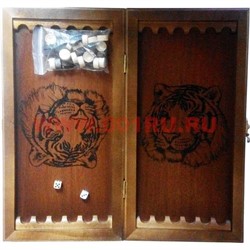 Нарды из дуба 2 размер 50 см в коже - фото 90925