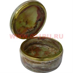 Шкатулка из оникса круглая 3 дюйма 10 см - фото 91243