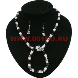 Набор 3-в-1 со стразами из циркона, серебрянный - фото 91358