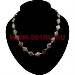 Бусы из коричневого агата "Ромб" - фото 91424