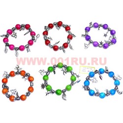 Браслет (H-14) одноцветные, круглые бусины, цена за 12 шт/уп - фото 93137