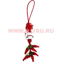 Подвеска на сотовый "Кот манэки фарфоровый с перцами" 10 шт/упаковка - фото 93795