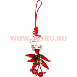 Подвеска на сотовый "Кот манэки с перцами" 10 шт/упаковка - фото 93818