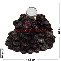 Три жабки со стеклянным шаром (HN-602) 10 см 24 шт/кор - фото 95379