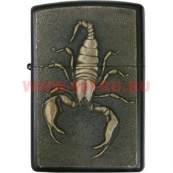 Зажигалка бензиновая "Кобра, крокодил, скорпион, паук" цена за 4 штуки - фото 95842