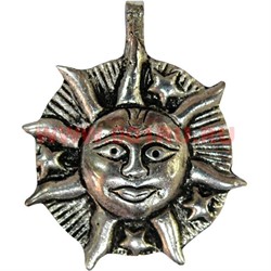 Подвеска на шею "Солнце с лучами" из мельхиора (Индия) - фото 96344