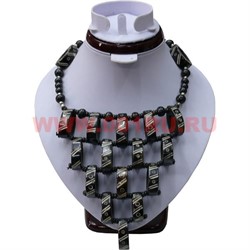 Колье из кости в виде колечек с узорами (Индия) - фото 96426