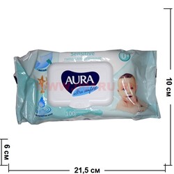 Влажные салфетки AURA для детей 100 шт с экстрактом алоэ - фото 96478