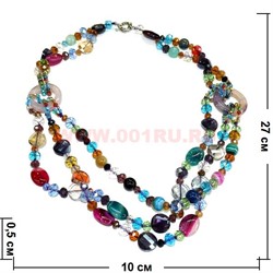 Бусы из агата 55-58см желто-бирюзовые - фото 96503