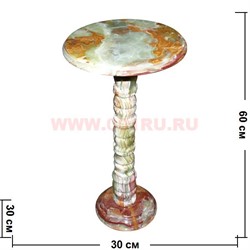 Столик из оникса малый 12х12 дюймов столешница (h-60 см, d-30) - фото 96532